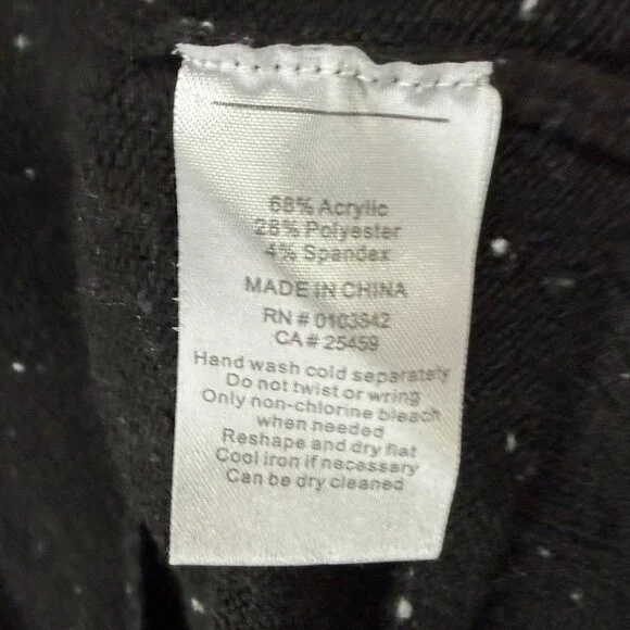 Evereve Harlow Knit Sweater S Black Speckled V Neck Drop Shoulder Pullover Cozy - Picture 12 of 12